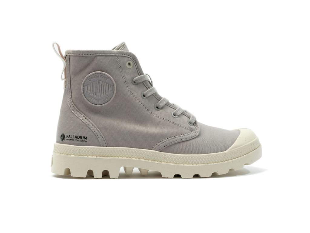 Grey Kids\' Palladium Pampa Hi Zip Organic Boots | ZIXAMW-516