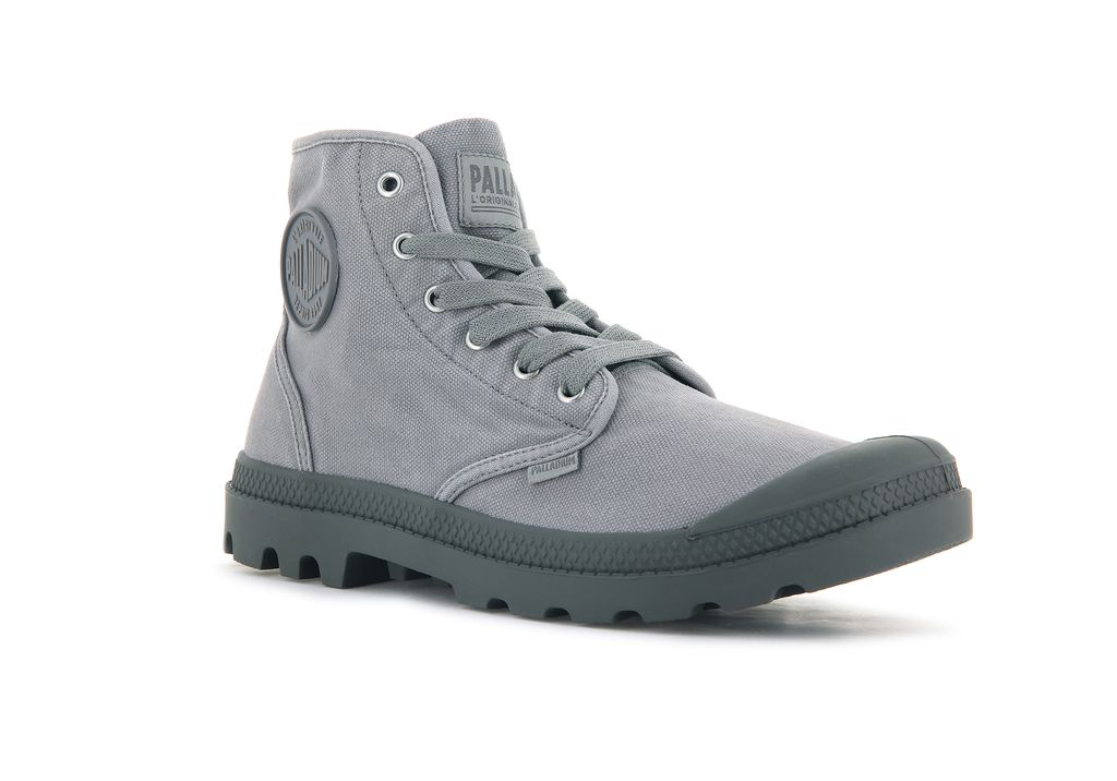 Grey Men Palladium Pampa Hi Boots | ZVKBTO-950