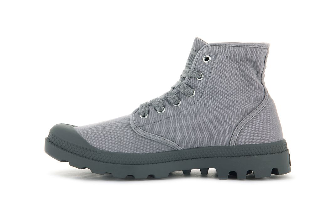 Grey Men Palladium Pampa Hi Boots | ZVKBTO-950