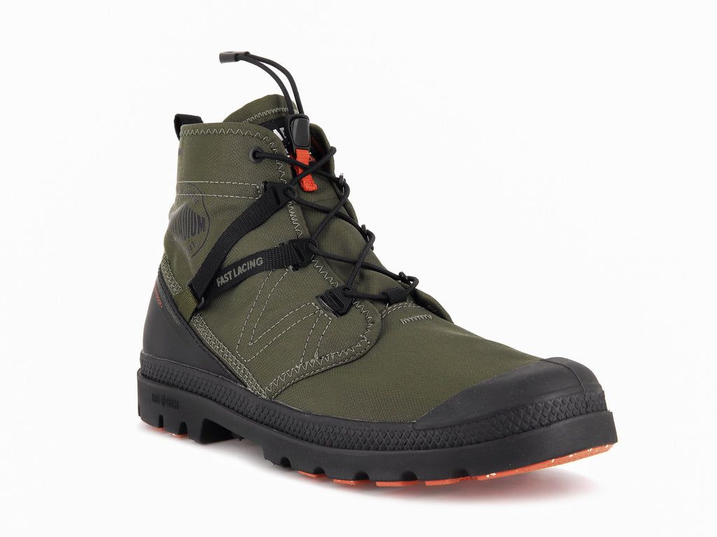 Olive Kids' Palladium Pampa Travel Lite+ Waterproof Boots | OXDPLW-689