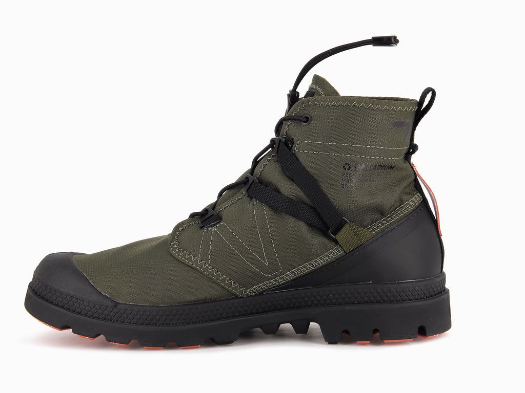 Olive Kids' Palladium Pampa Travel Lite+ Waterproof Boots | OXDPLW-689