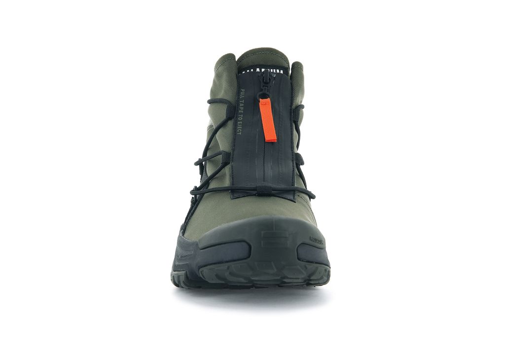 Olive Men Palladium Off-grid Hi Zip Waterproof + Sneakers | RLBDAQ-483