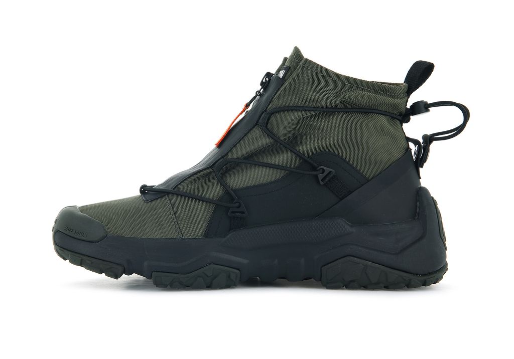 Olive Men Palladium Off-grid Hi Zip Waterproof + Sneakers | RLBDAQ-483