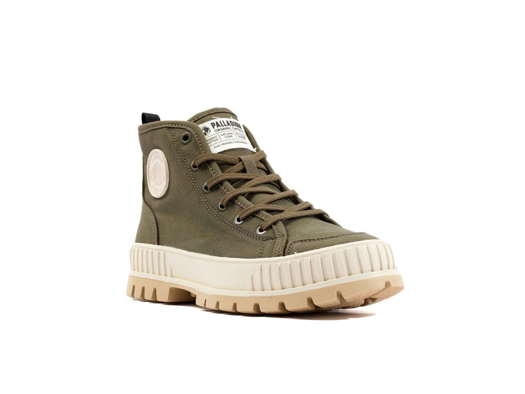 Olive Men Palladium Pallashock Organic 2 Sneakers | QSKWXP-508