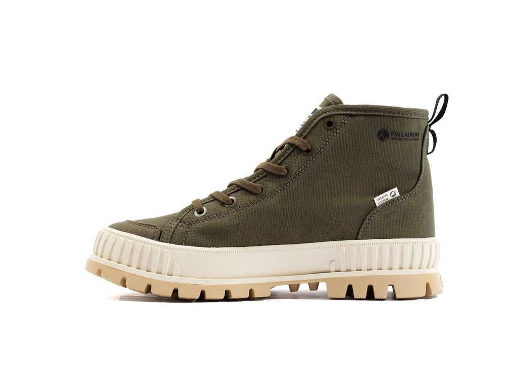 Olive Men Palladium Pallashock Organic 2 Sneakers | QSKWXP-508