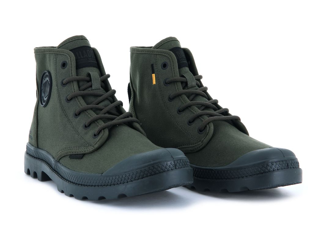 Olive Men Palladium Pampa Hi Htg Supply Boots | JSWFVB-203