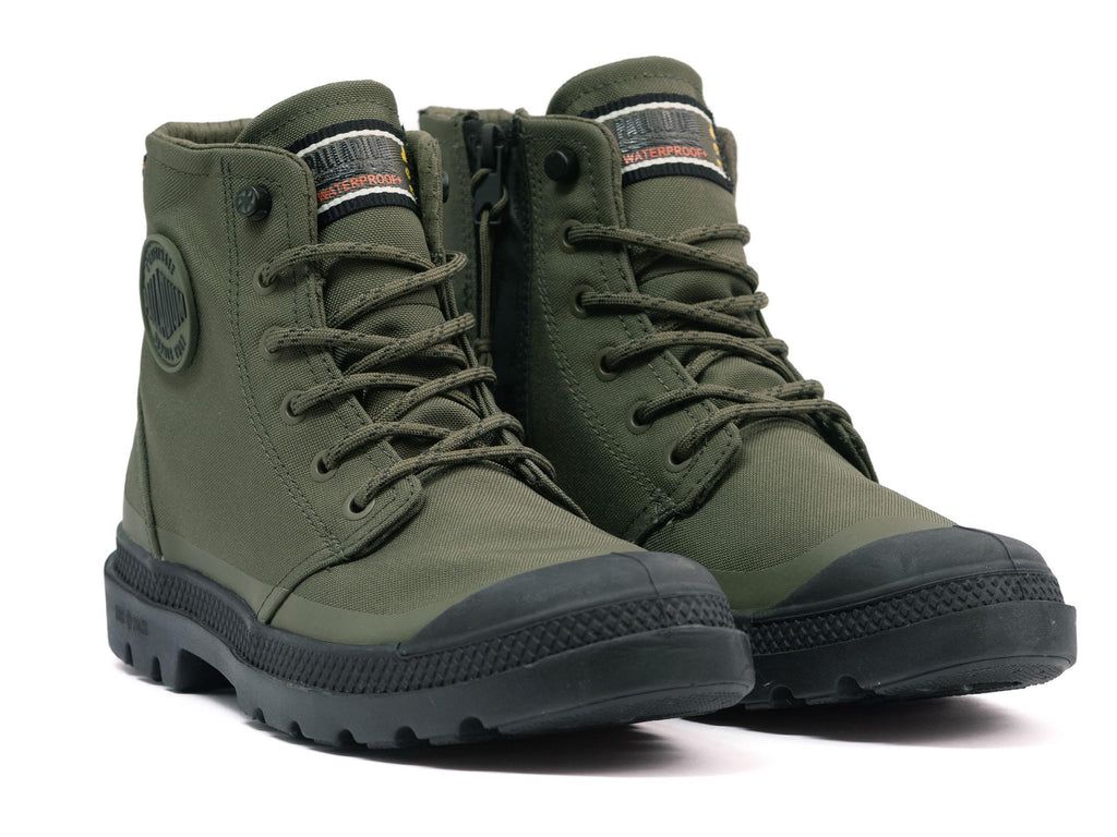 Olive Men Palladium Pampa Rcyl Lt+wp+zip Boots | BAMYIV-470