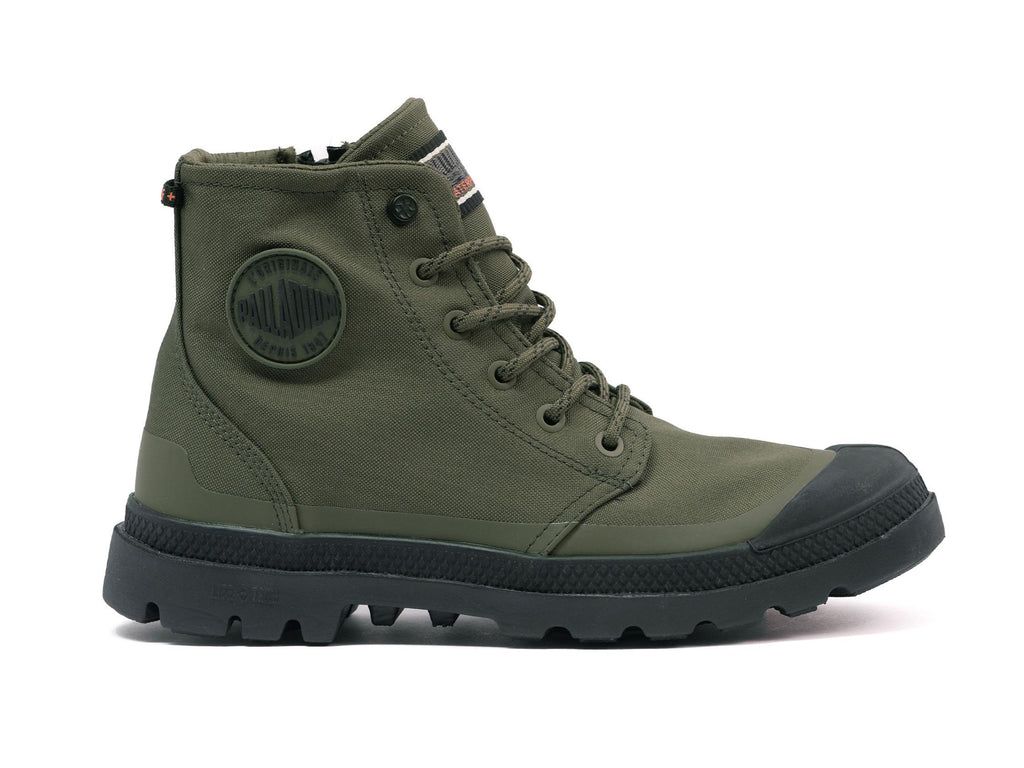 Olive Men Palladium Pampa Rcyl Lt+wp+zip Boots | BAMYIV-470