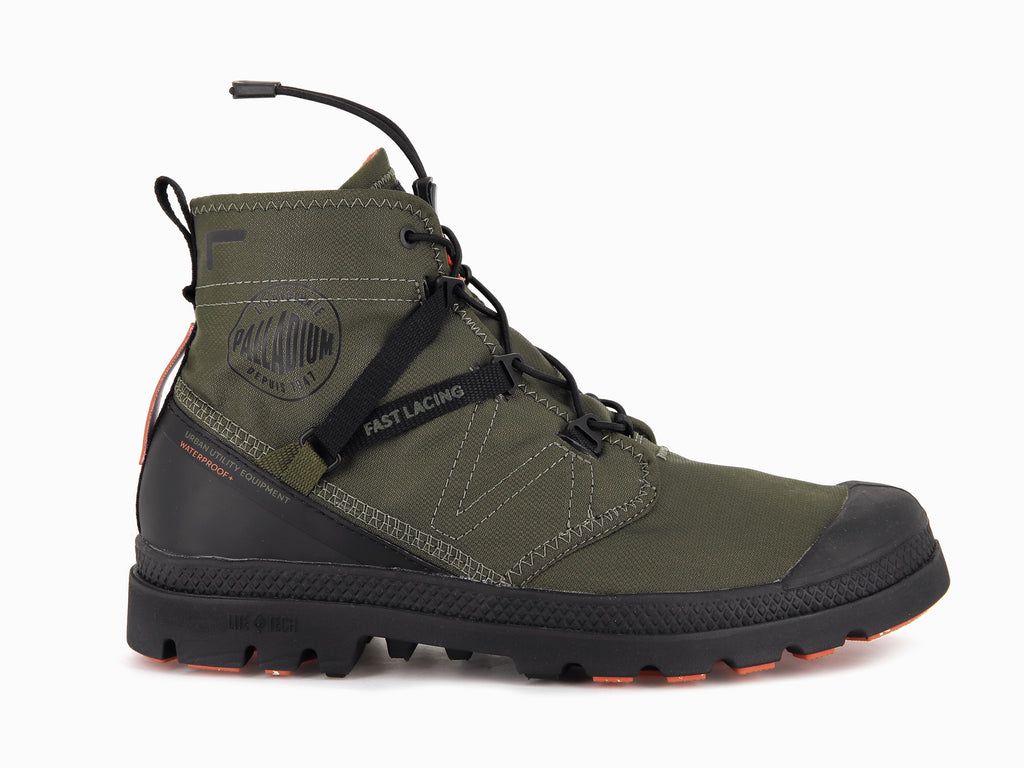 Olive Men Palladium Pampa Travel Lite+ Waterproof Boots | YWCAGR-037