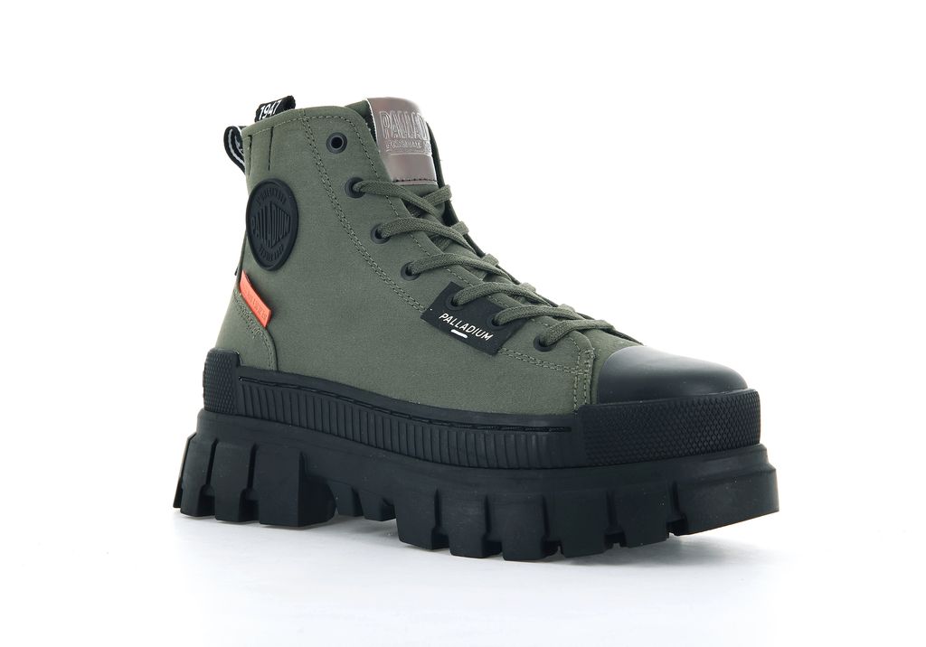 Olive Women Palladium Revolt Hi Tx Boots | QAOSWD-695