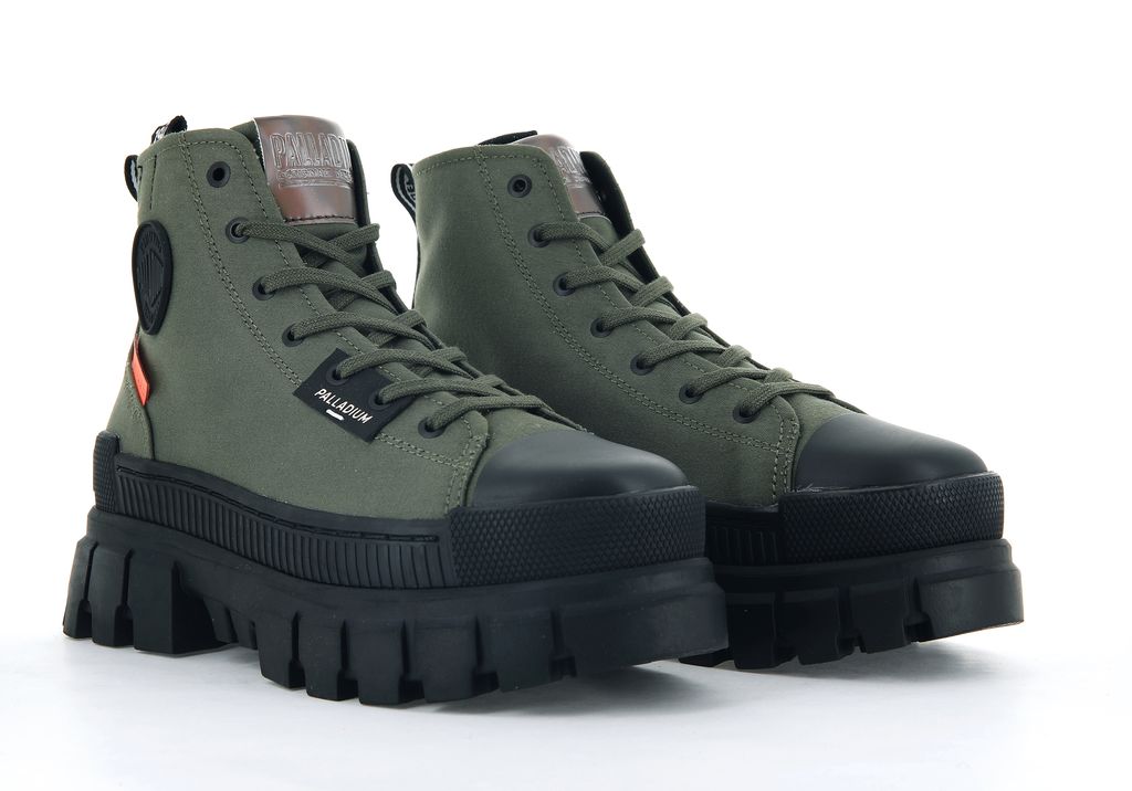 Olive Women Palladium Revolt Hi Tx Boots | QAOSWD-695