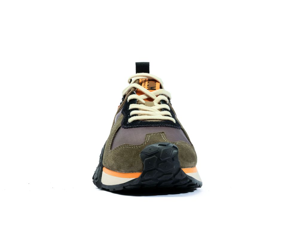 Olive / Black Kids' Palladium Troop Runner Sneakers | AVLRBW-569