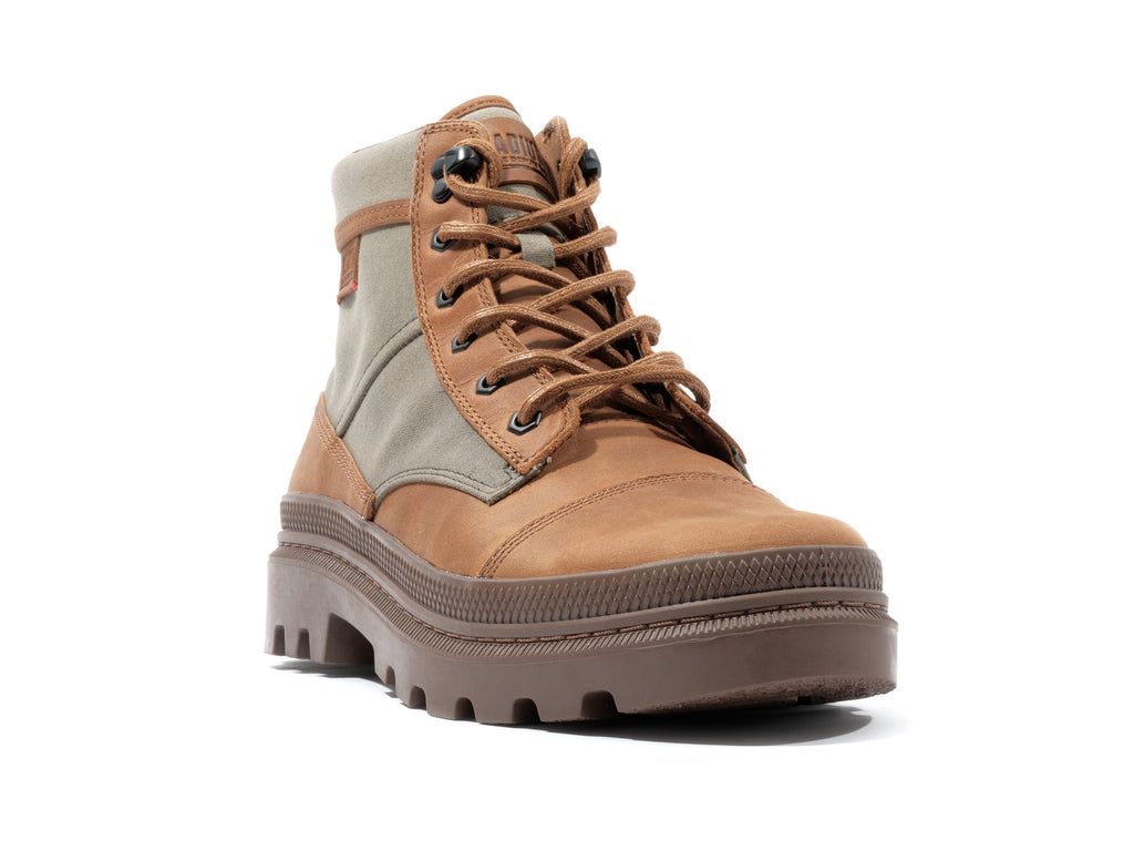 Olive / Orange Men Palladium Pallatrooper Rough Boots | RWZLGS-019