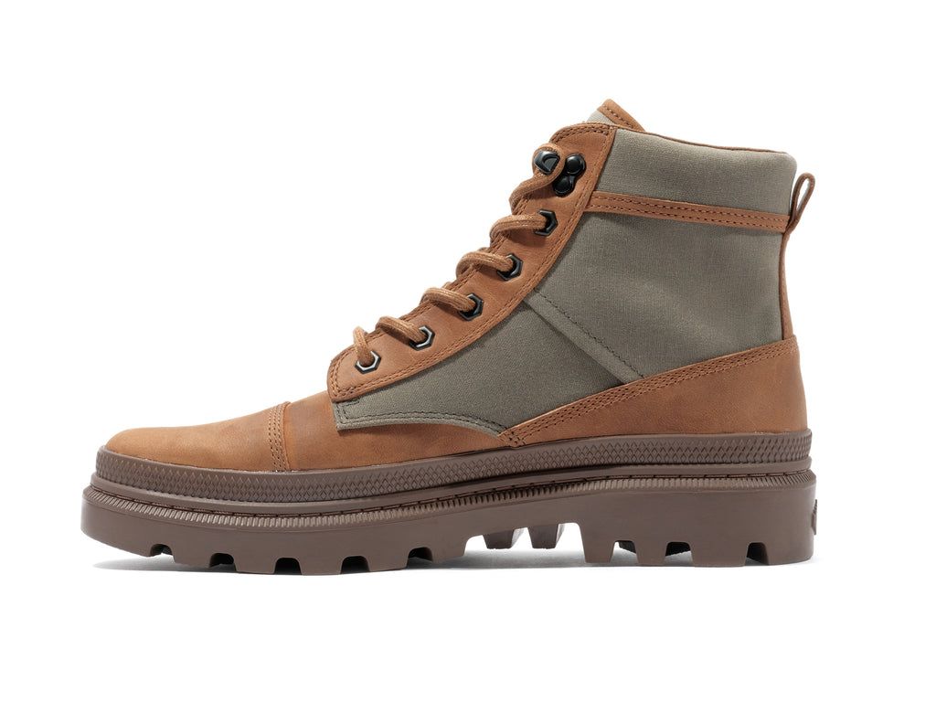 Olive / Orange Men Palladium Pallatrooper Rough Boots | RWZLGS-019