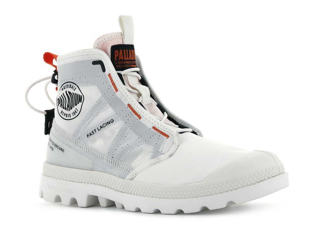 White Kids' Palladium Pampa Travel Lite Boots | QIZMUL-584