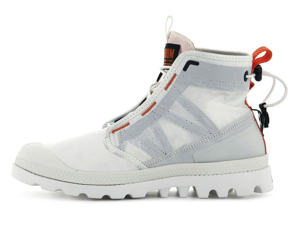 White Kids' Palladium Pampa Travel Lite Boots | QIZMUL-584