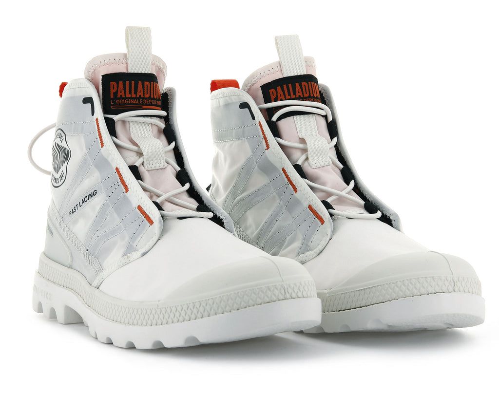 White Kids' Palladium Pampa Travel Lite Boots | QIZMUL-584