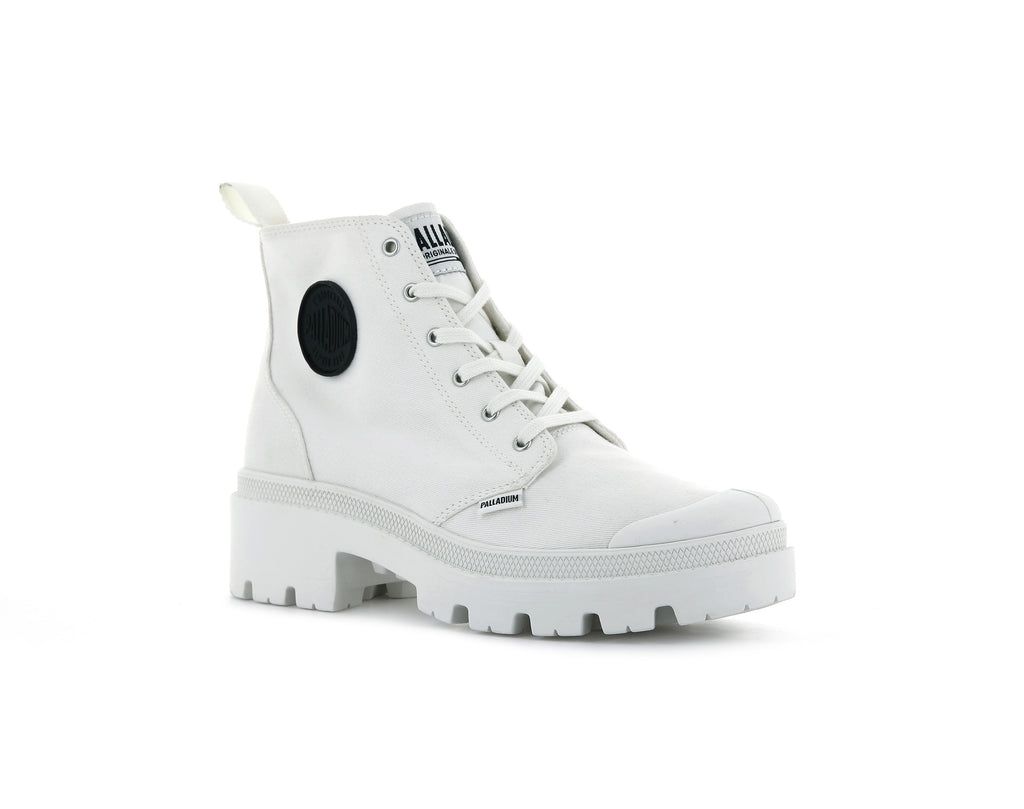 White Women Palladium Pallabase Twill Boots | LGOEWV-142