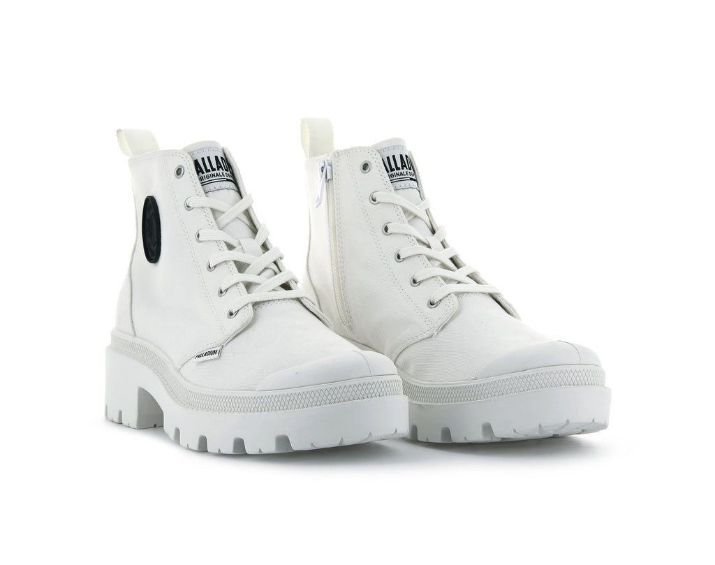 White Women Palladium Pallabase Twill Boots | LGOEWV-142