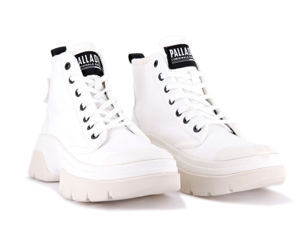 White Women Palladium Pallawave Boots | YLROTZ-437